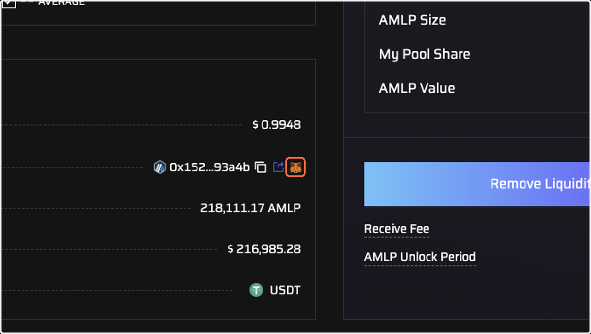 Add AMLP to your Web3 Wallet