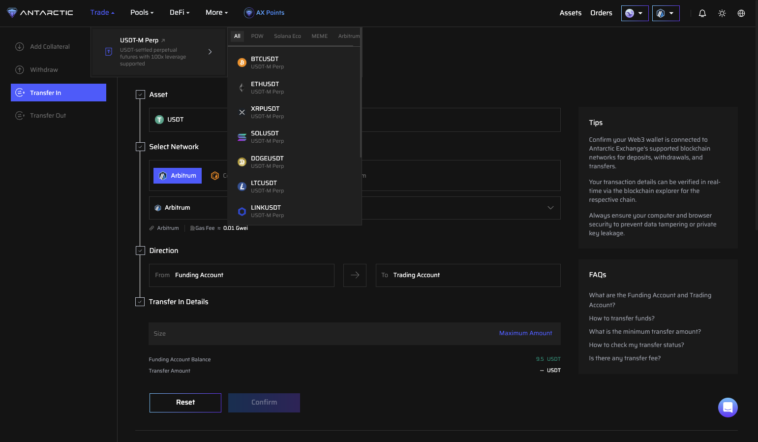 Click on "Trade"