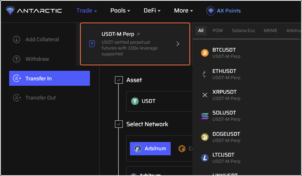 Click on "Trade"