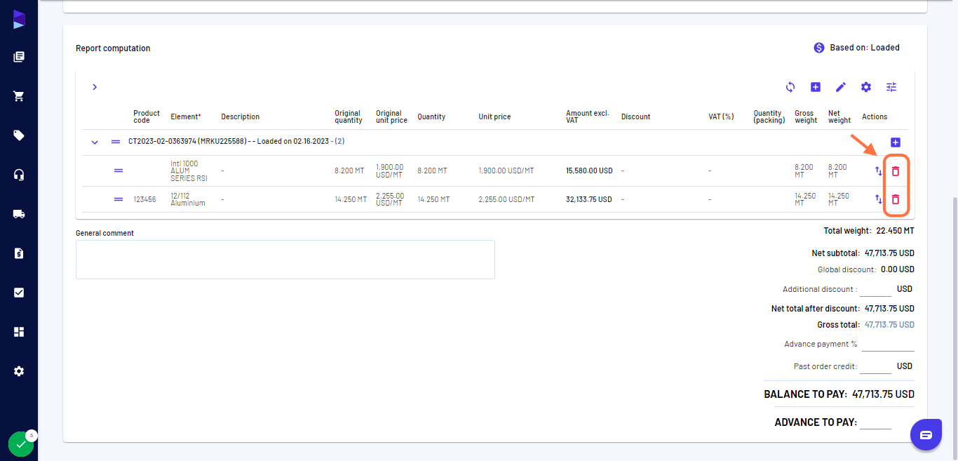 You can also delete the material row from here and create a separate supplier payables (by material)