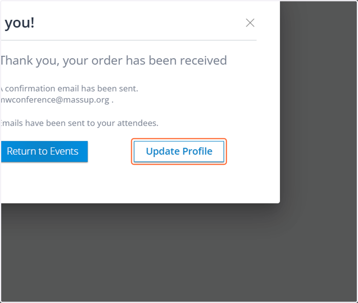 Click on "Update Profile" if you wish to update your contact information