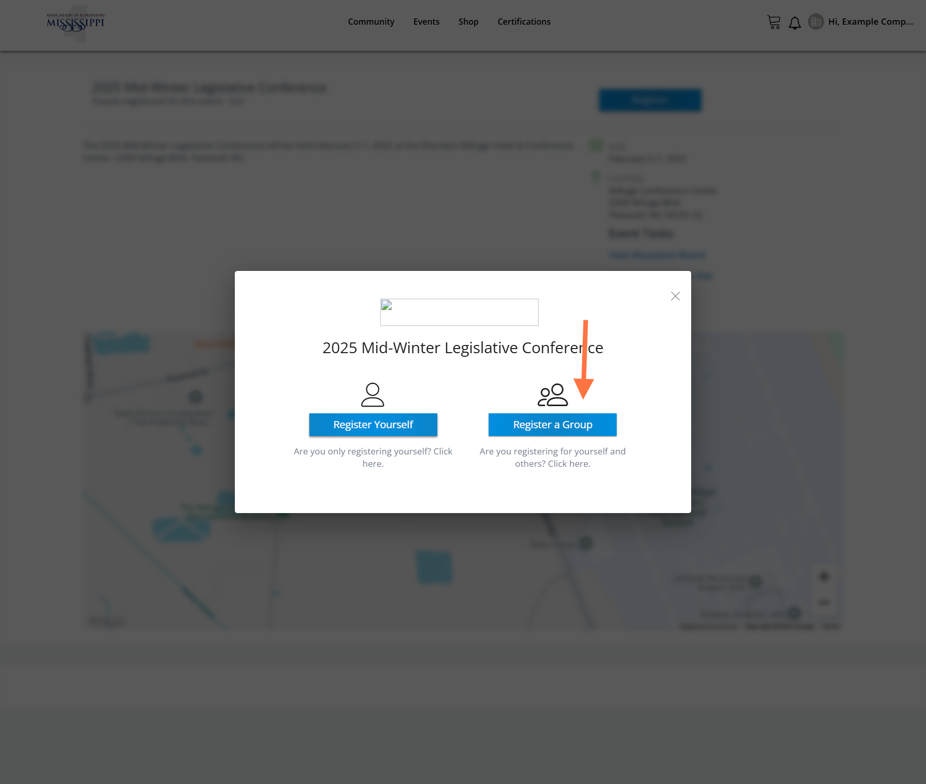 You can click to register just yourself or multiple attendees from your company