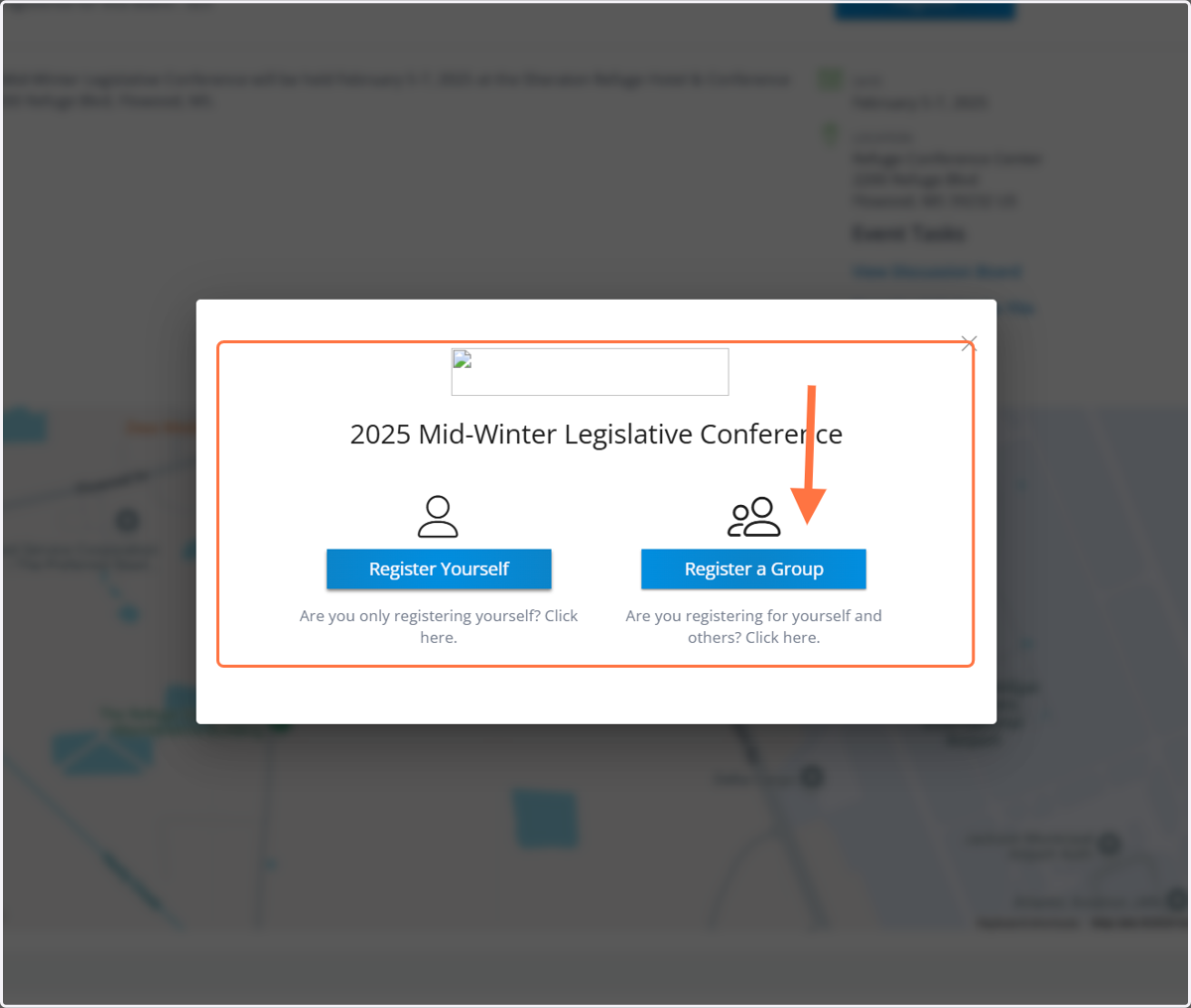 You can click to register just yourself or multiple attendees from your company
