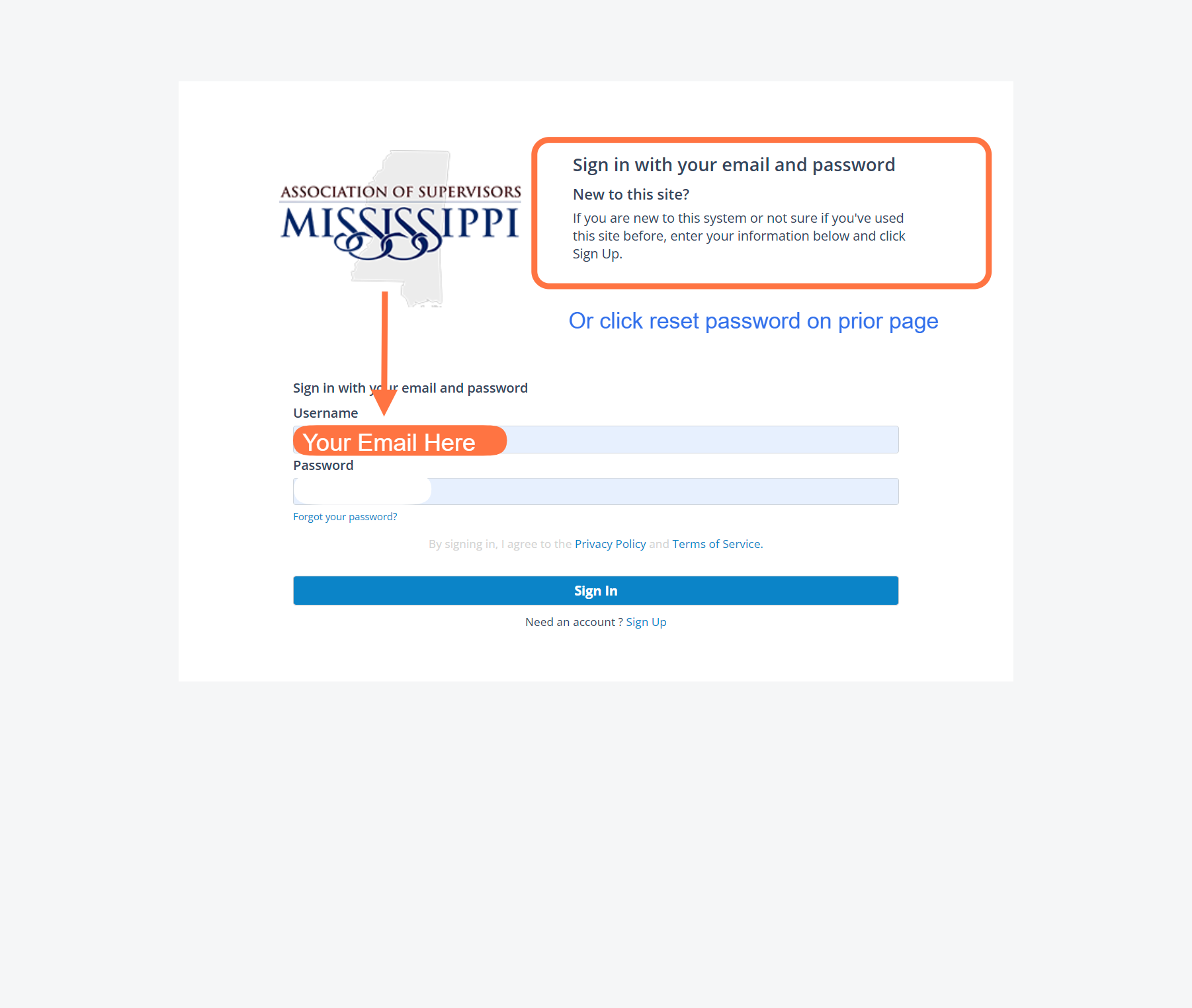 Click on Sign in with your email and password…