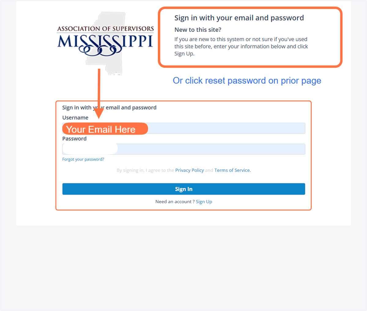 Click on Sign in with your email and password…