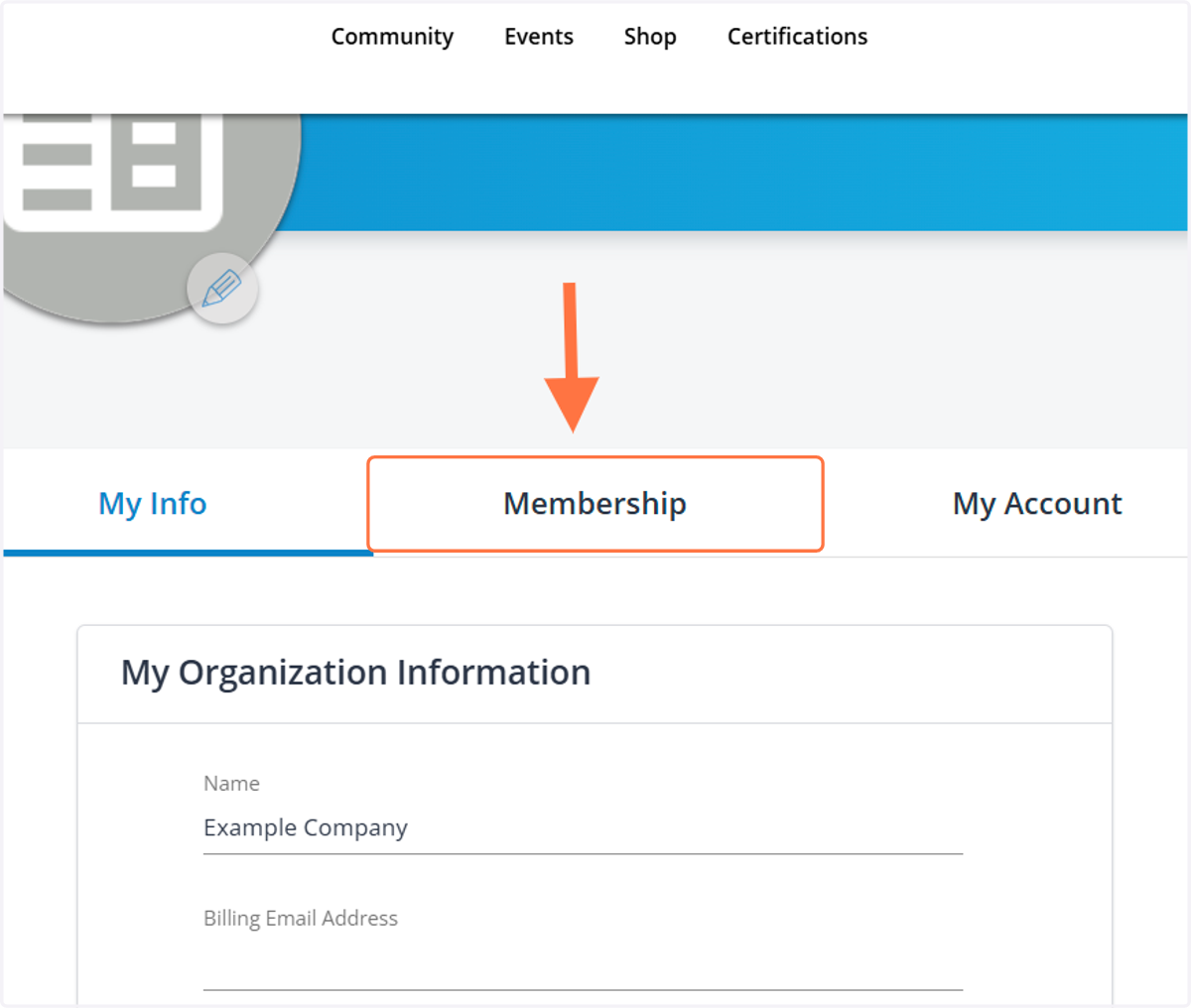 Click on "Membership" to view your membership status