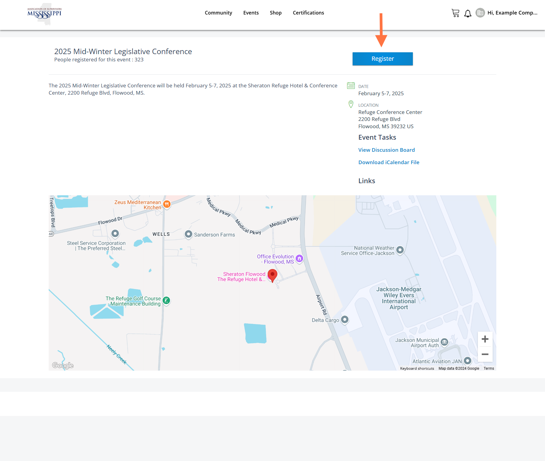 Click on "Register"
