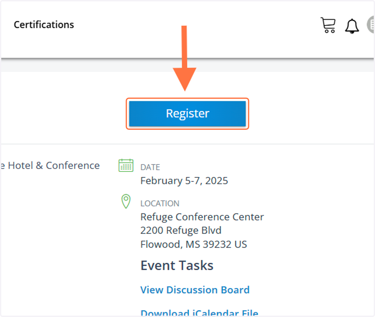 Click on "Register"