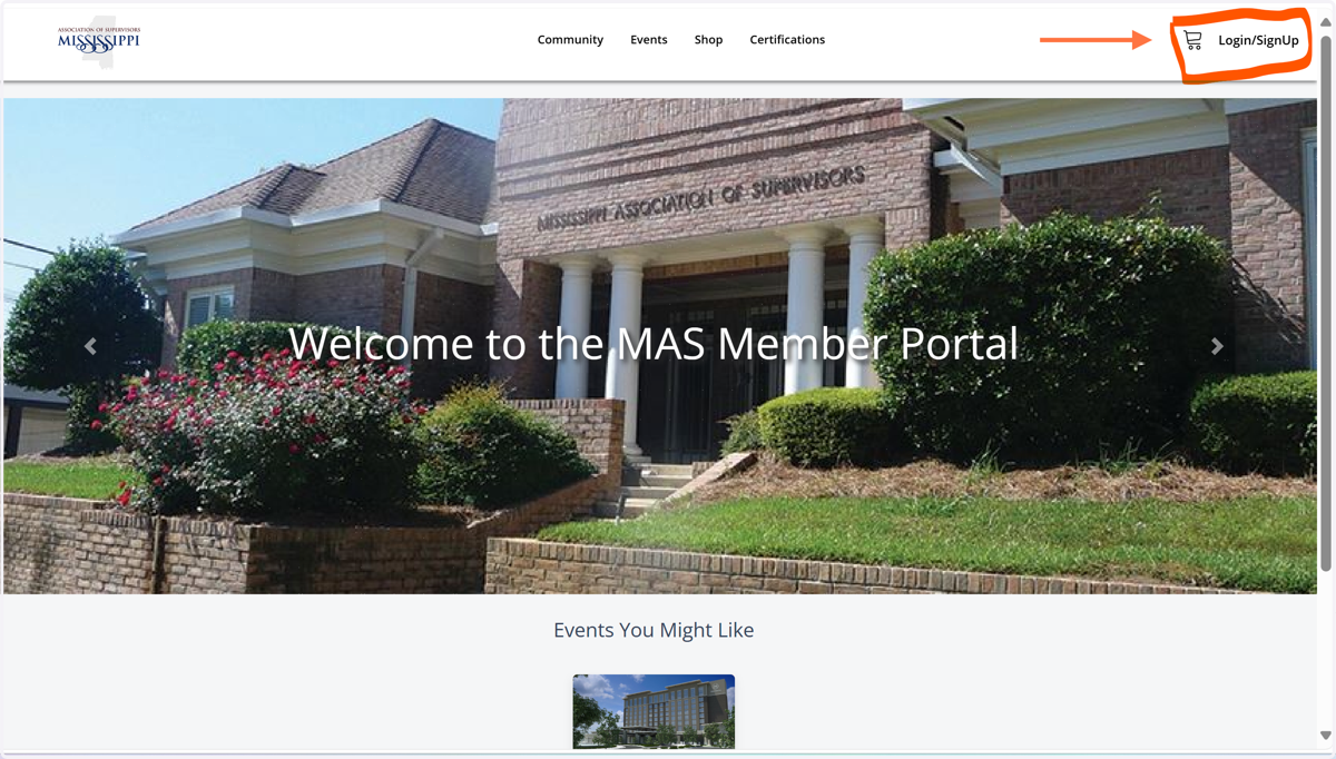 Click on Login/Signup