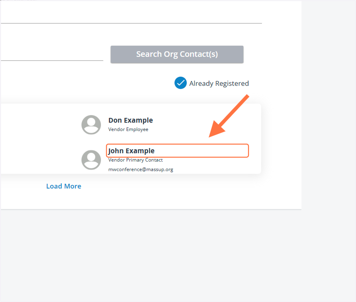 Click on the name of your next attendee (if applicable)