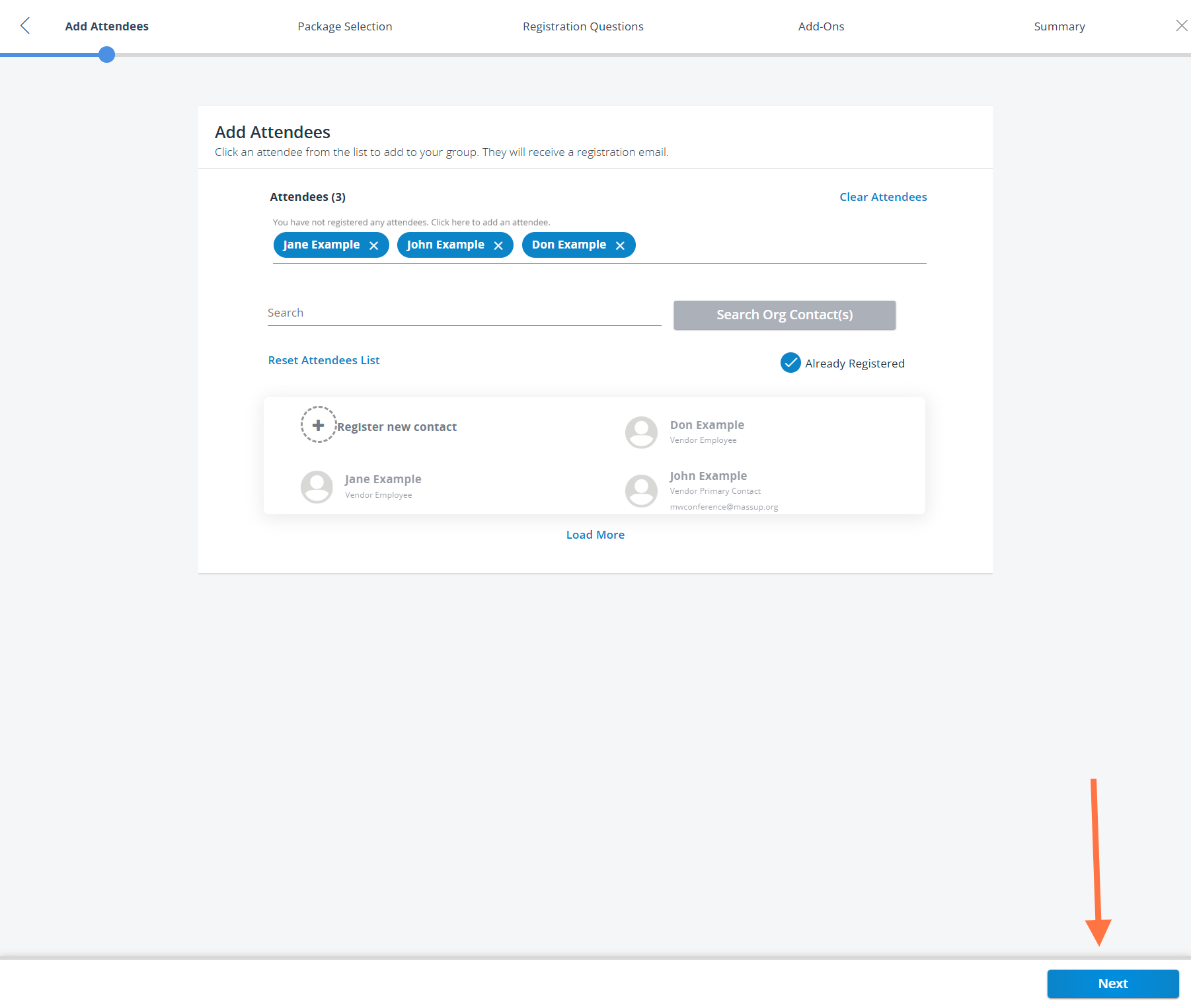 Click on "Next" at the bottom of the page