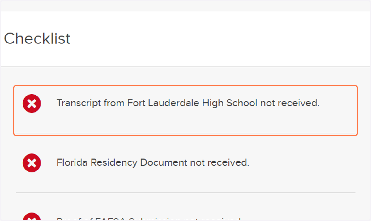 Students who applied for Financial Aid must submit their official transcripts to move the FAFSA process along.