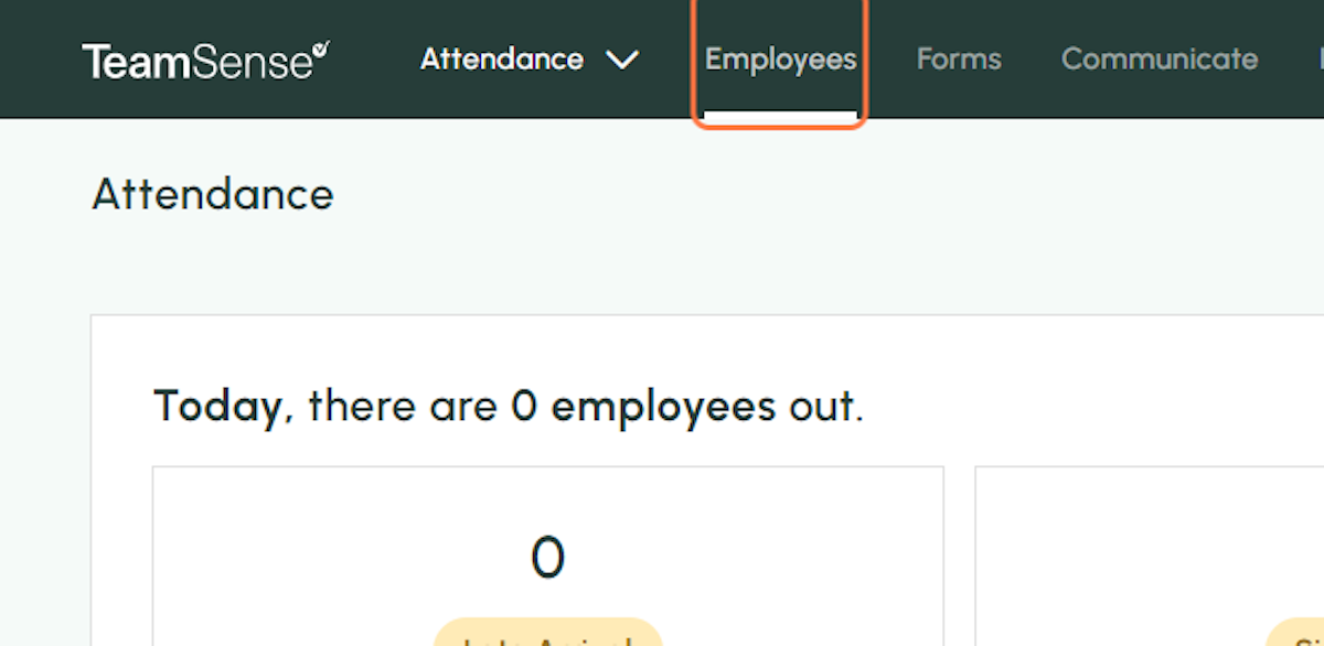Navigate to the Employee tab