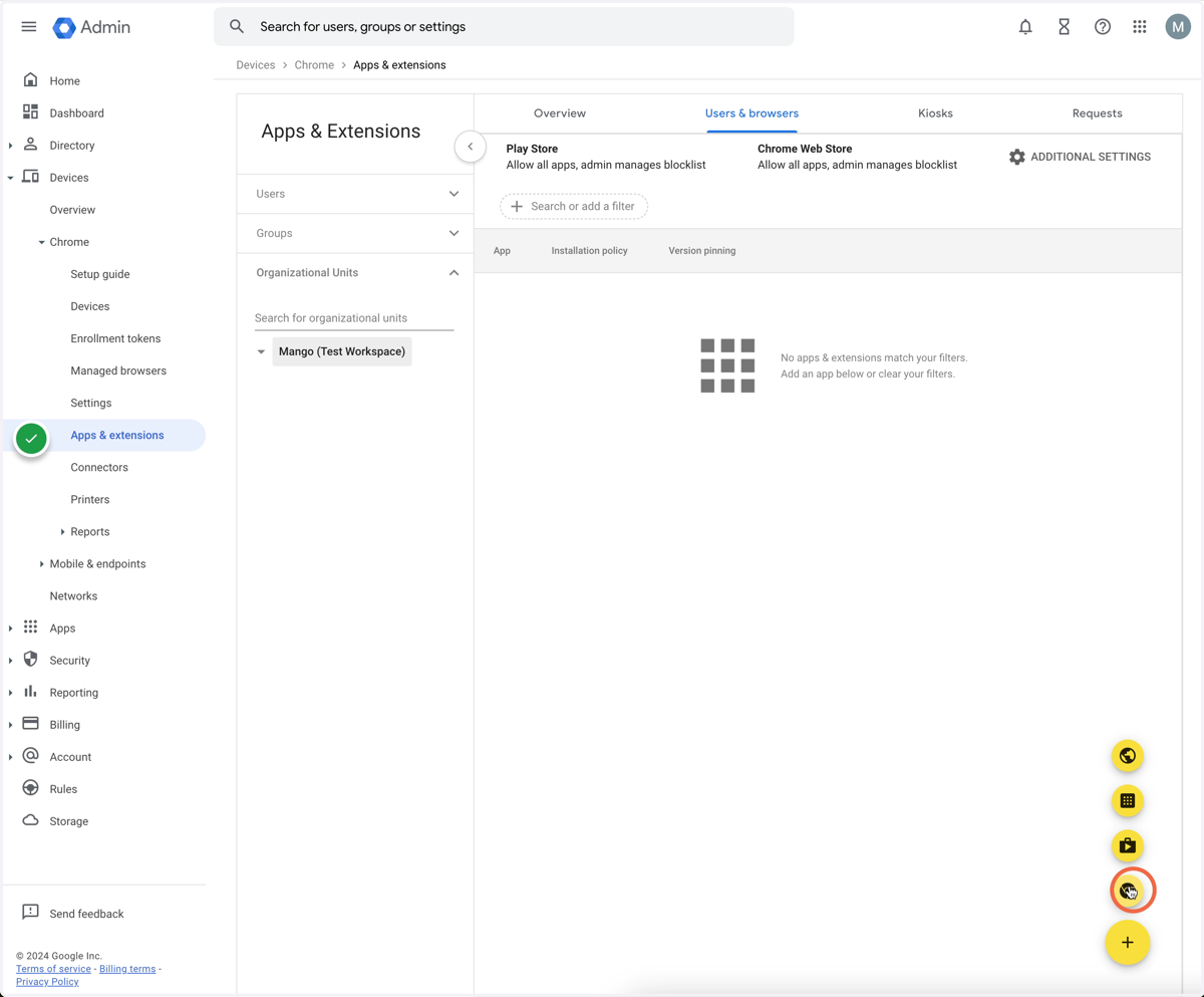 Click on the "Add from Chrome store" button