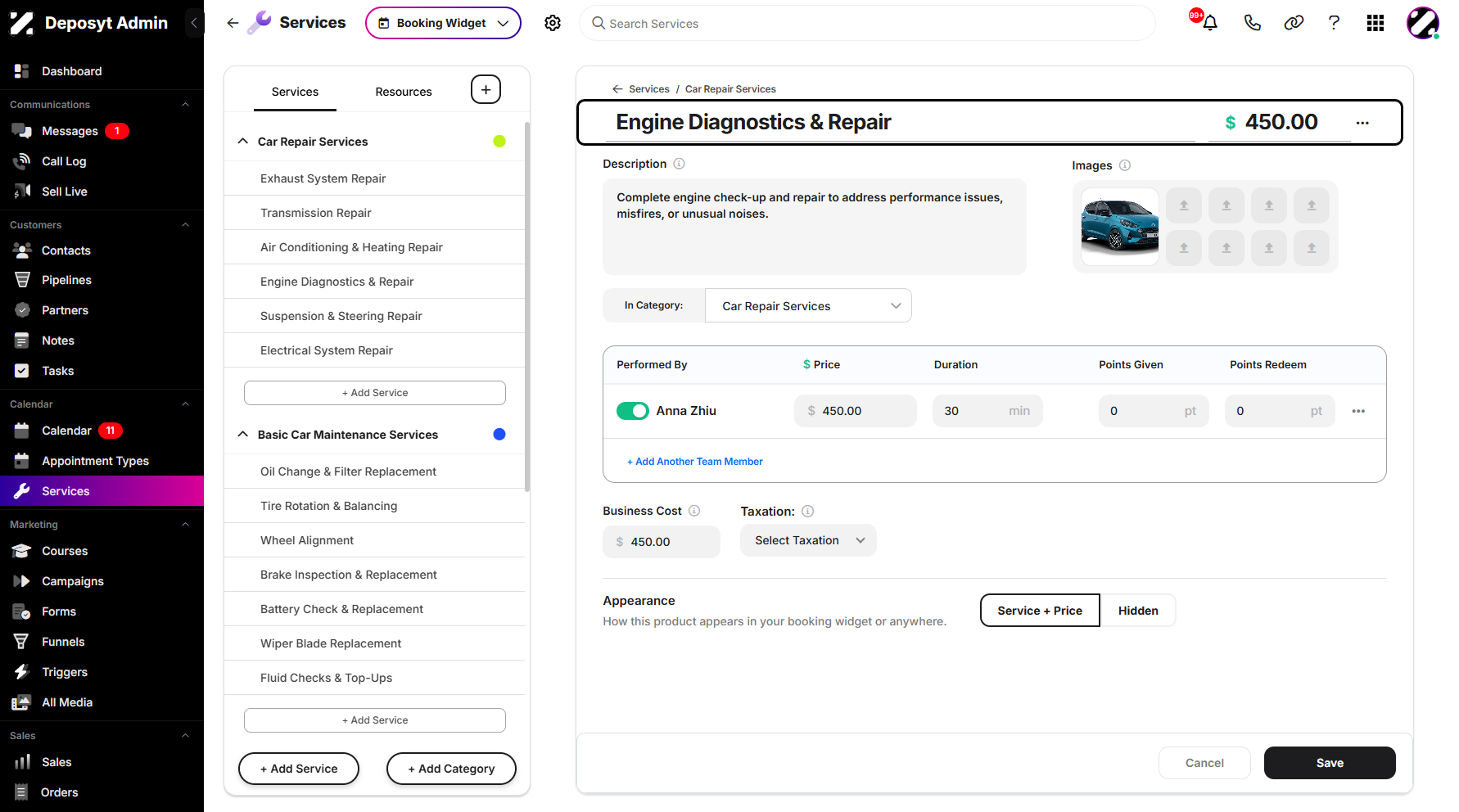 Step 5: You can now rename the service title and update the service value.