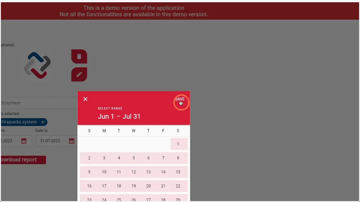 Click 'Save' to apply the date range