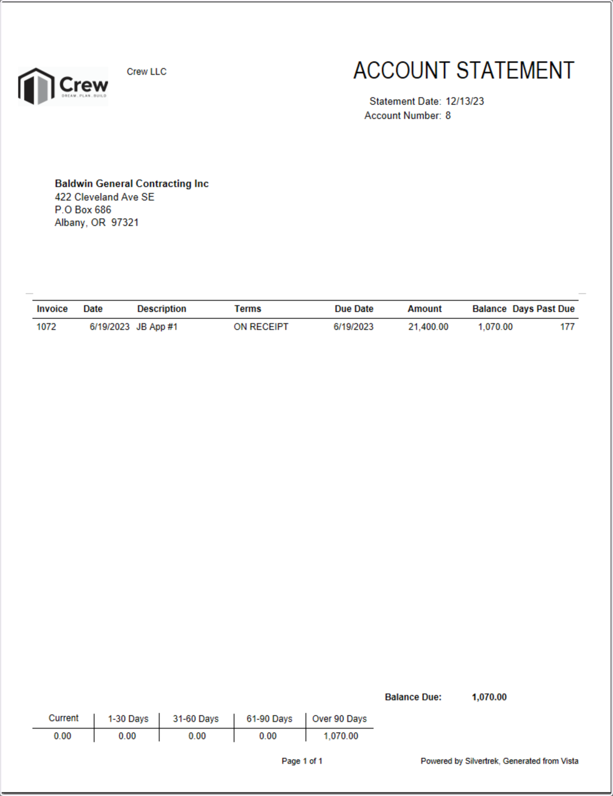 Account Statement Preview
