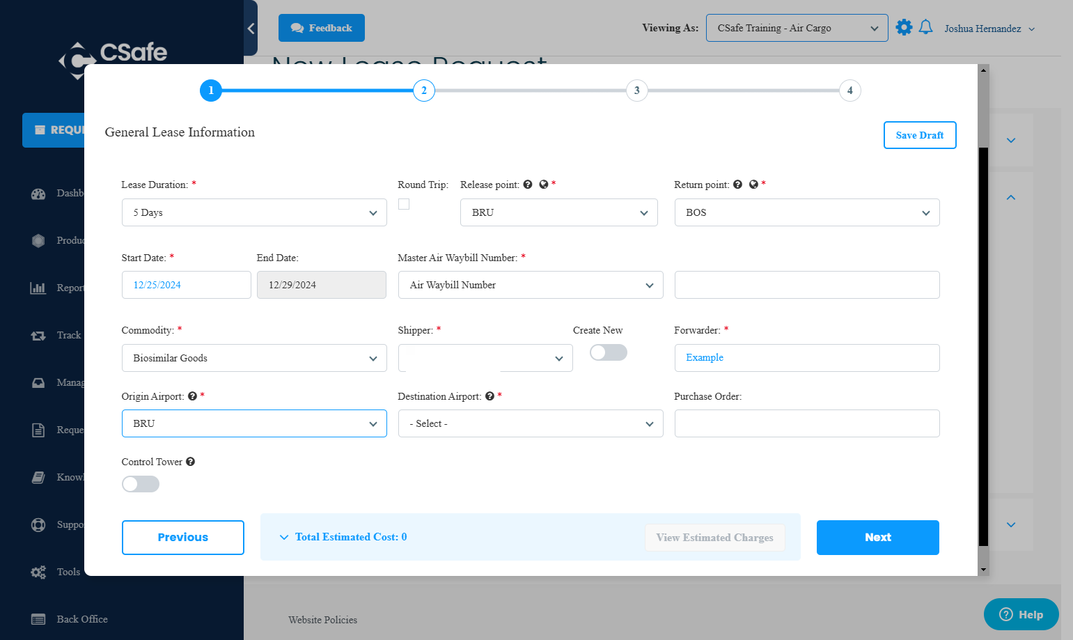 How to Request an Order in CSafe Connect for Bulk Air Cargo Leases ...