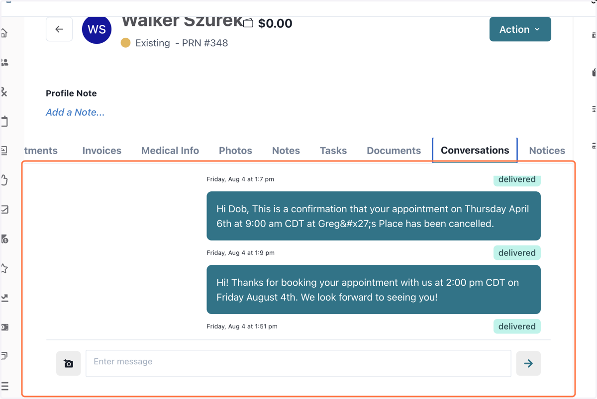 Conversations Tab