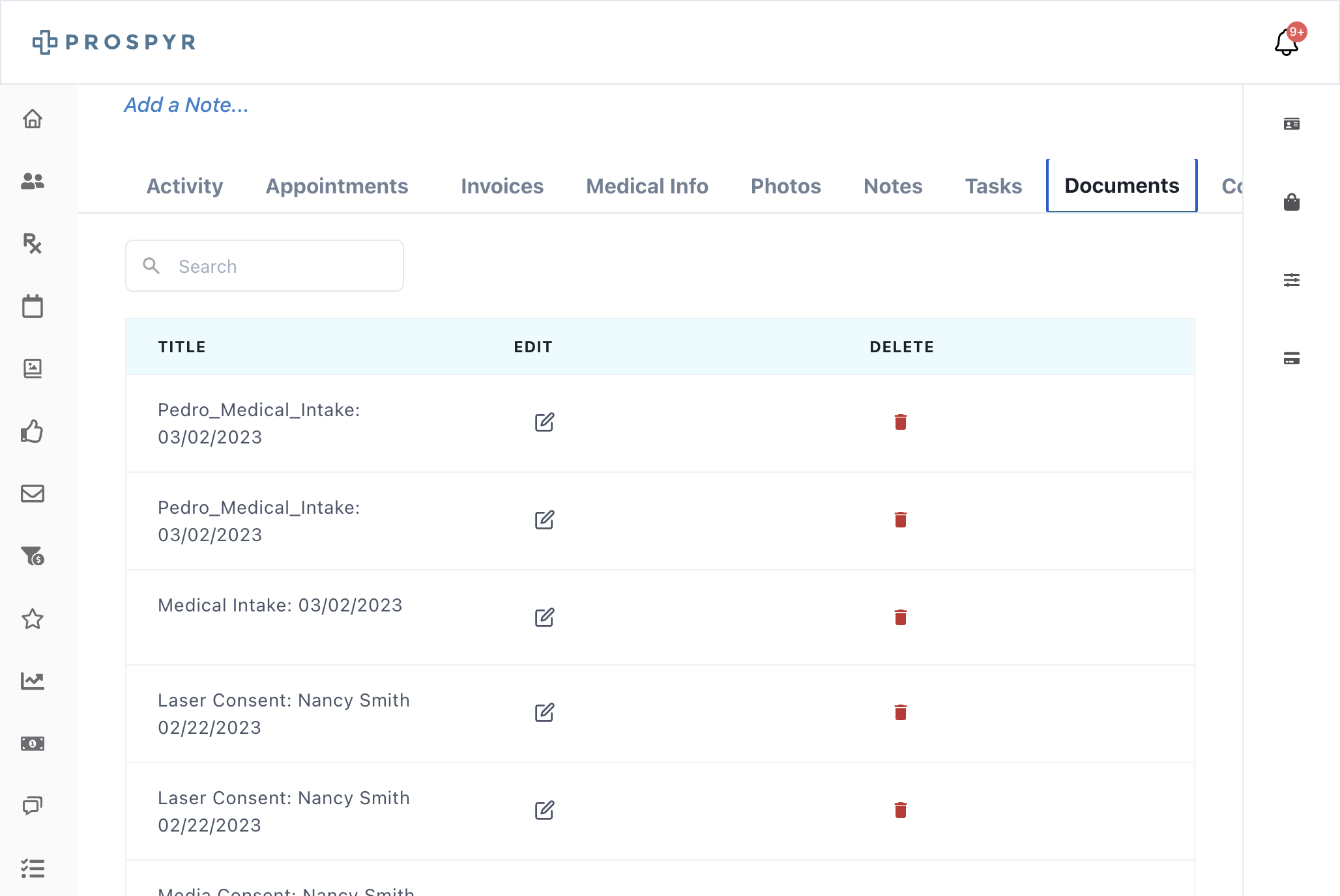 Documents Tab