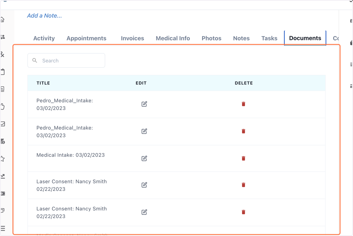 Documents Tab