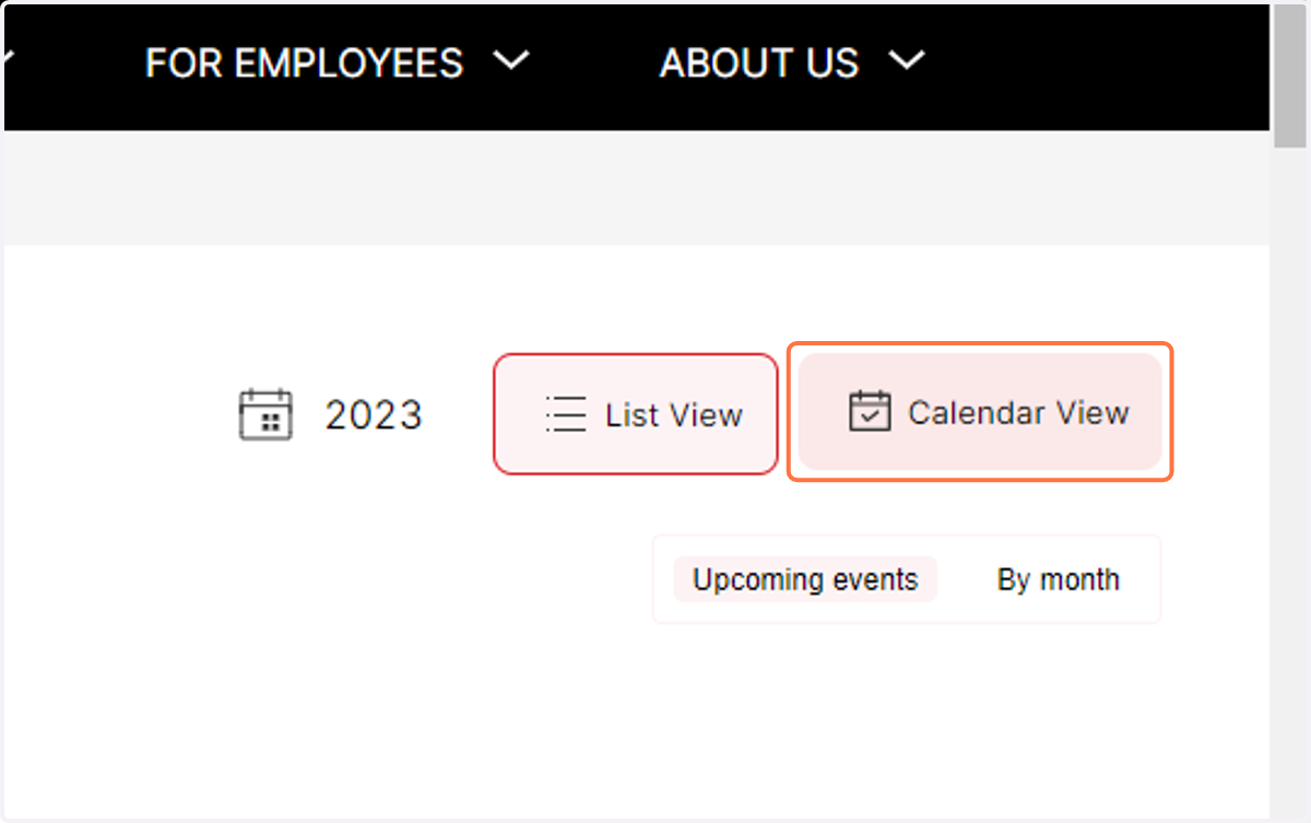 To switch from the List View, simply click on the Calendar View option.