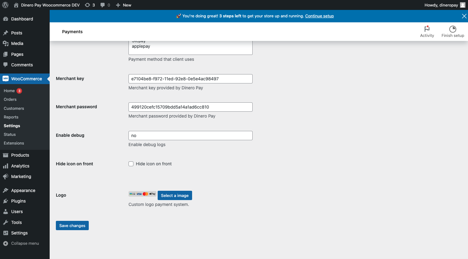 In case you want to add your own payment icons you can change it from here