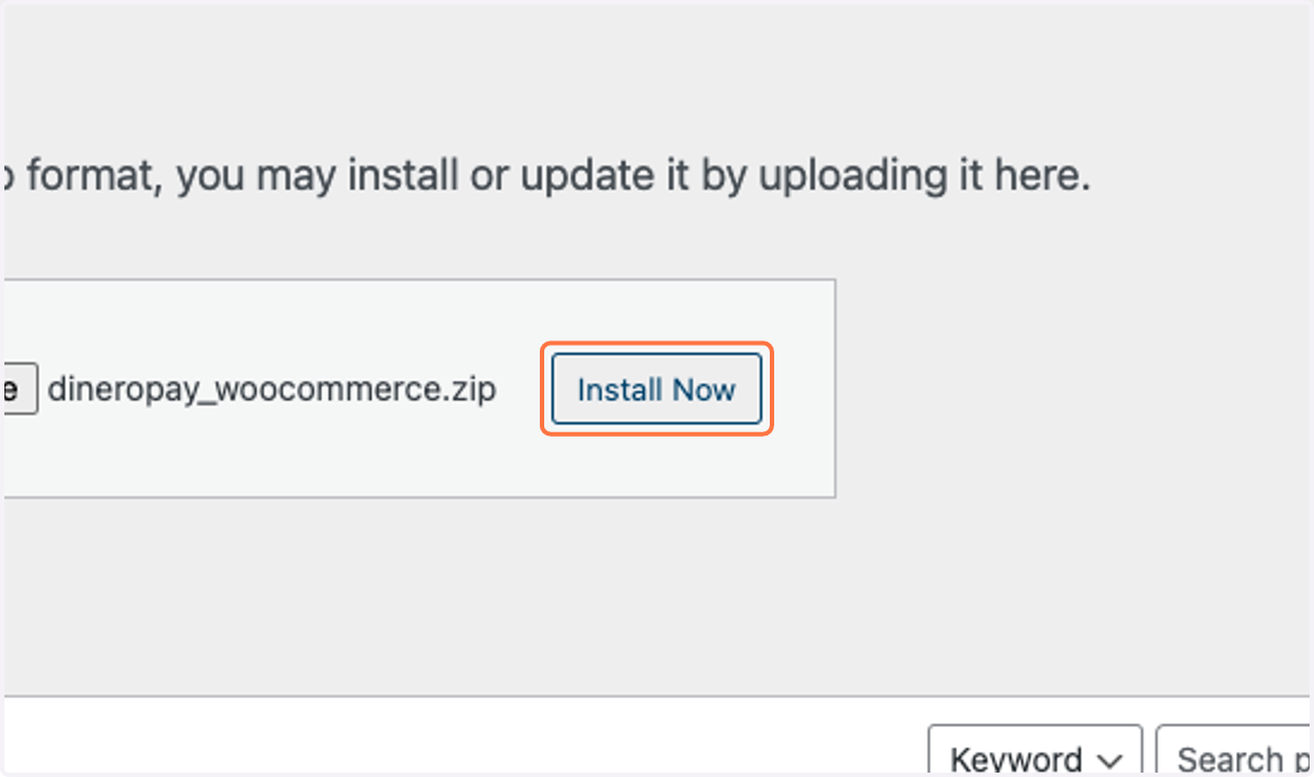 Install the plugin by clicking on install now