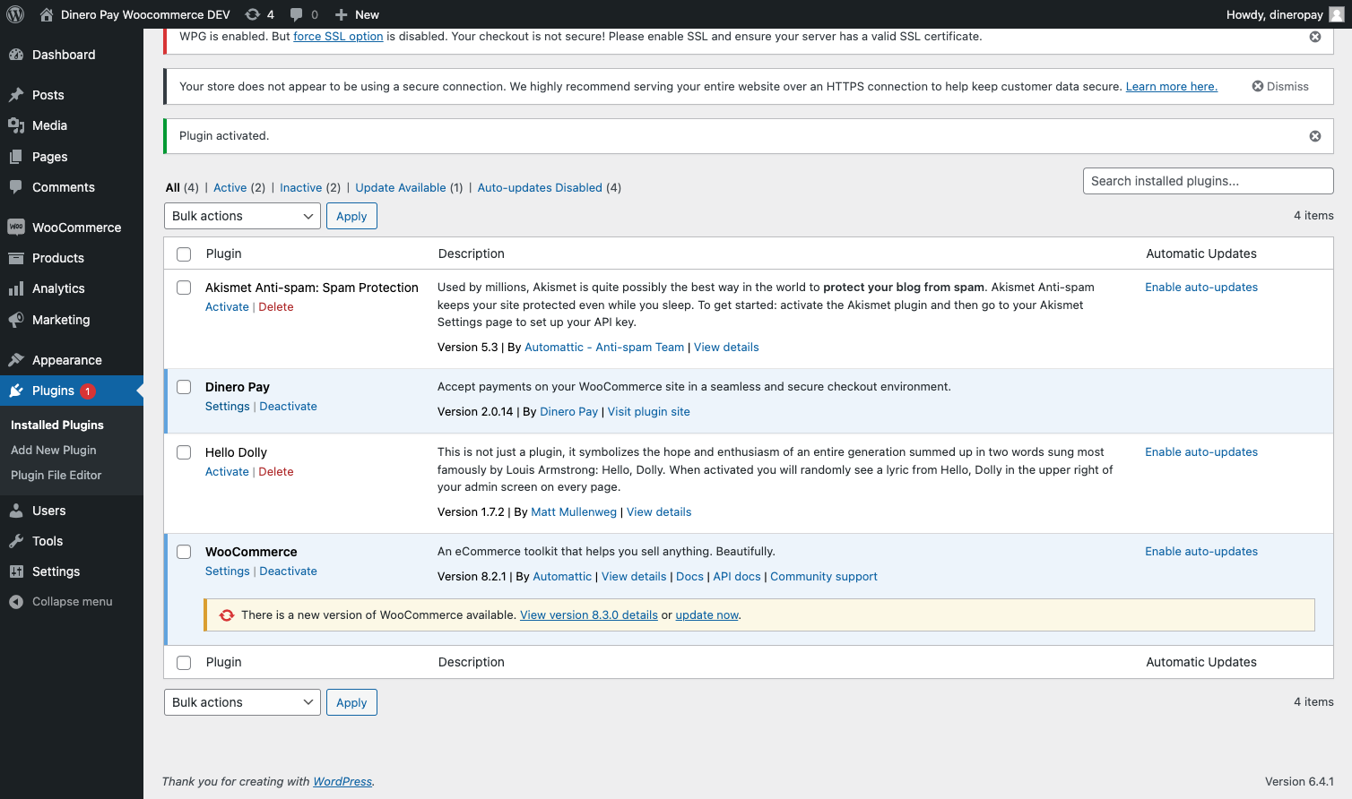 Go the the plugin settings and click on manage