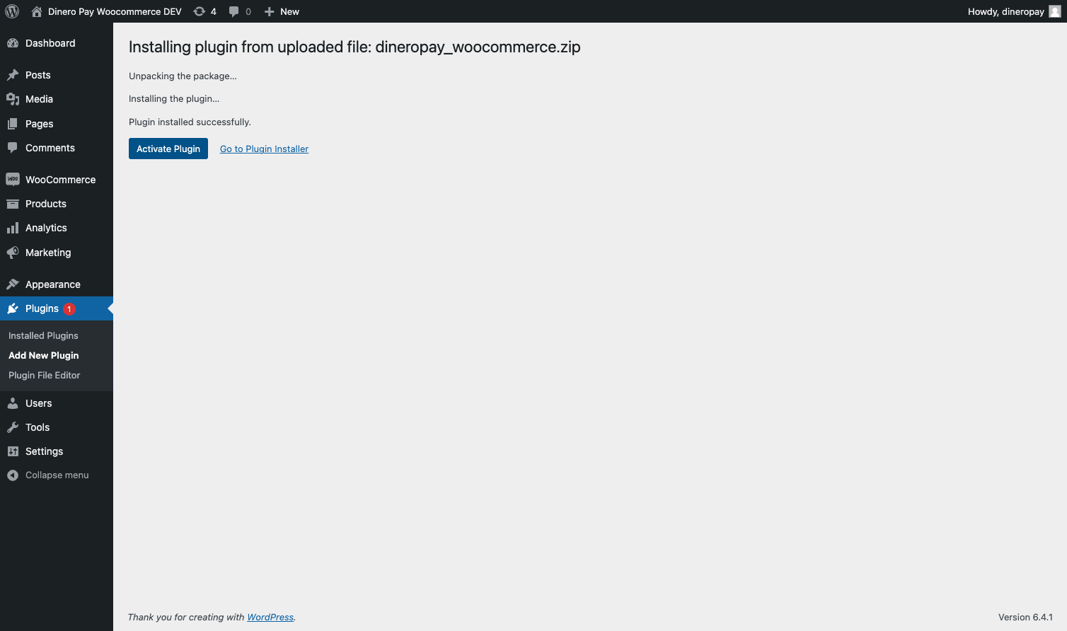 Click on Activate Plugin