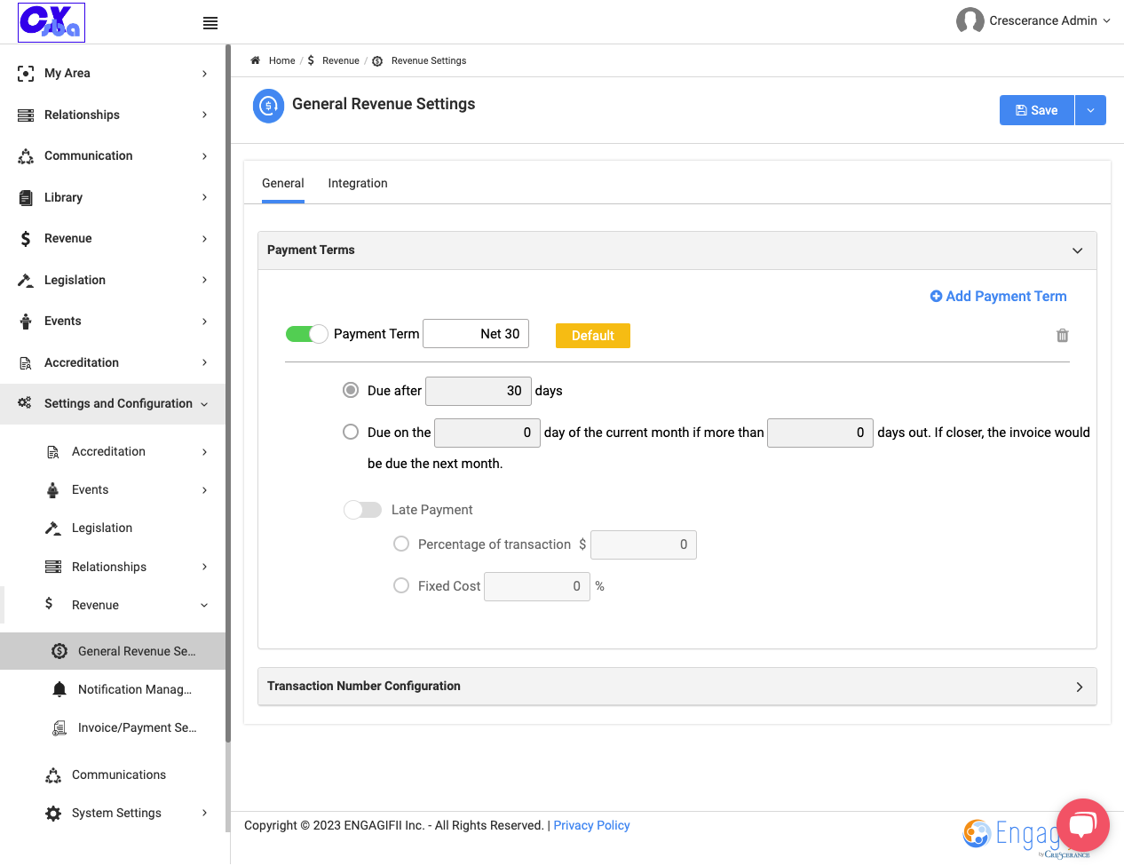 Set your Payment Term in the highlighted field