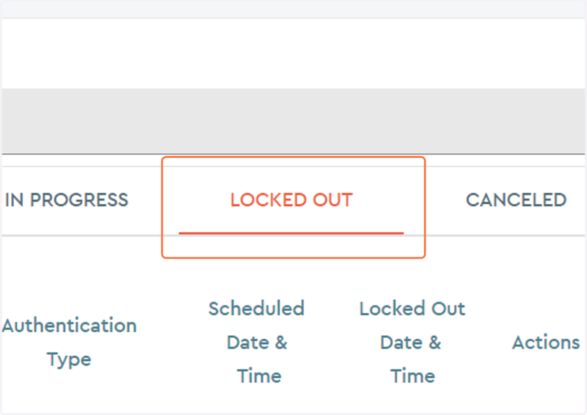 Select LOCKED OUT