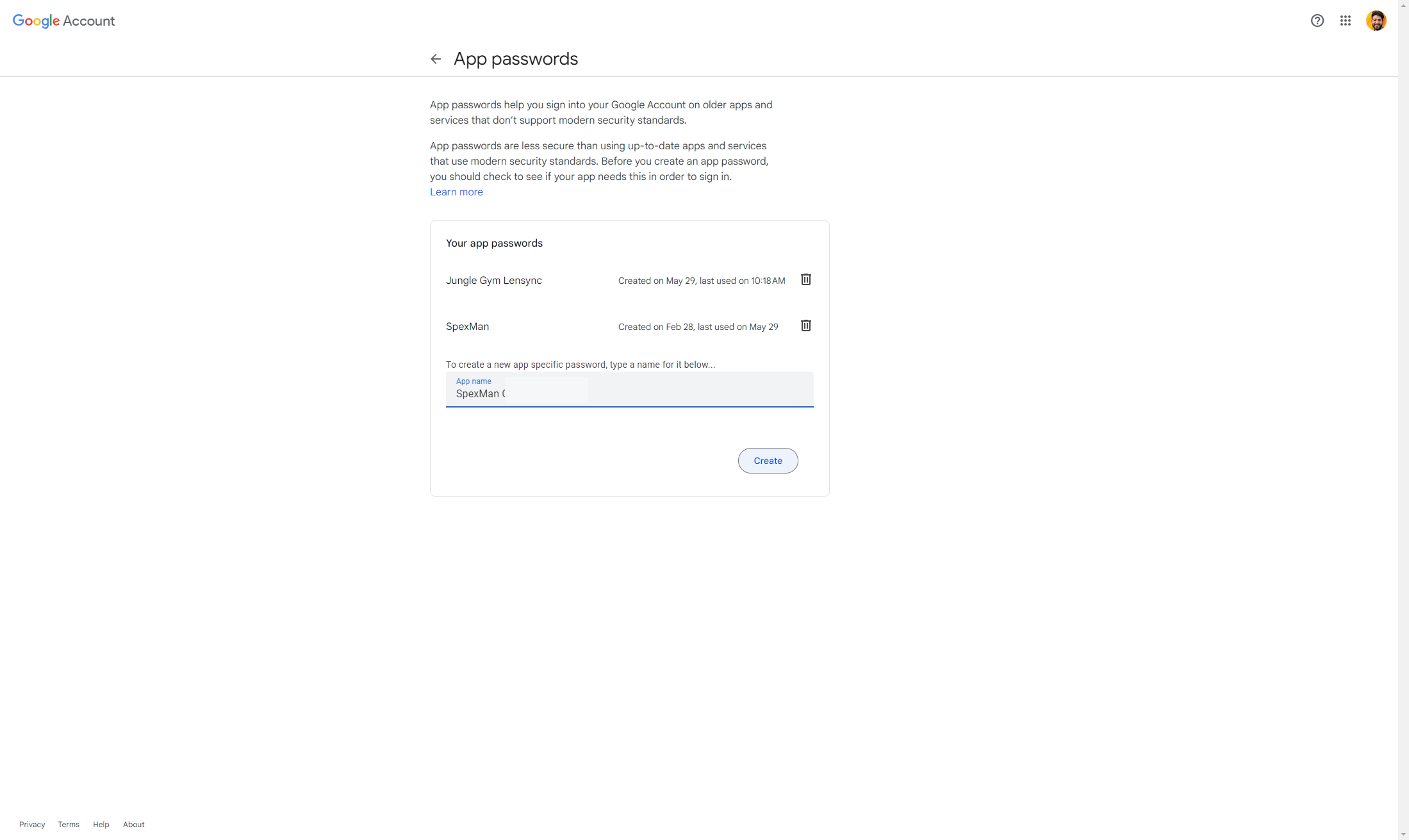 Click on Create