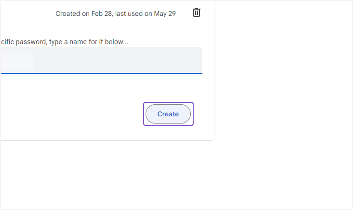 Click on Create