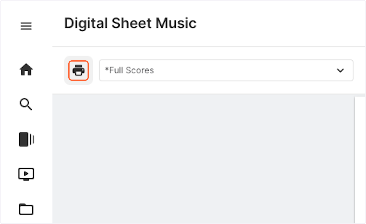 Once the full score loads, click the Print button.