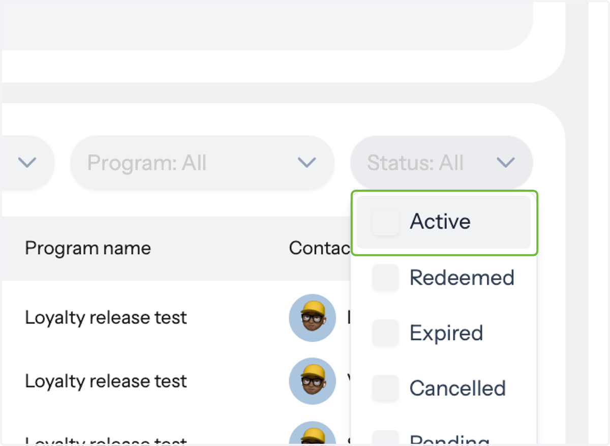 Filter Coupons by Status or Criteria