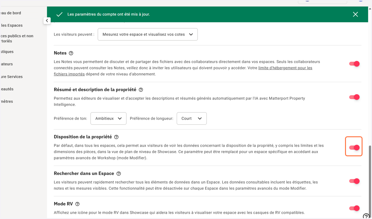 Cocher Disposition de la propriété