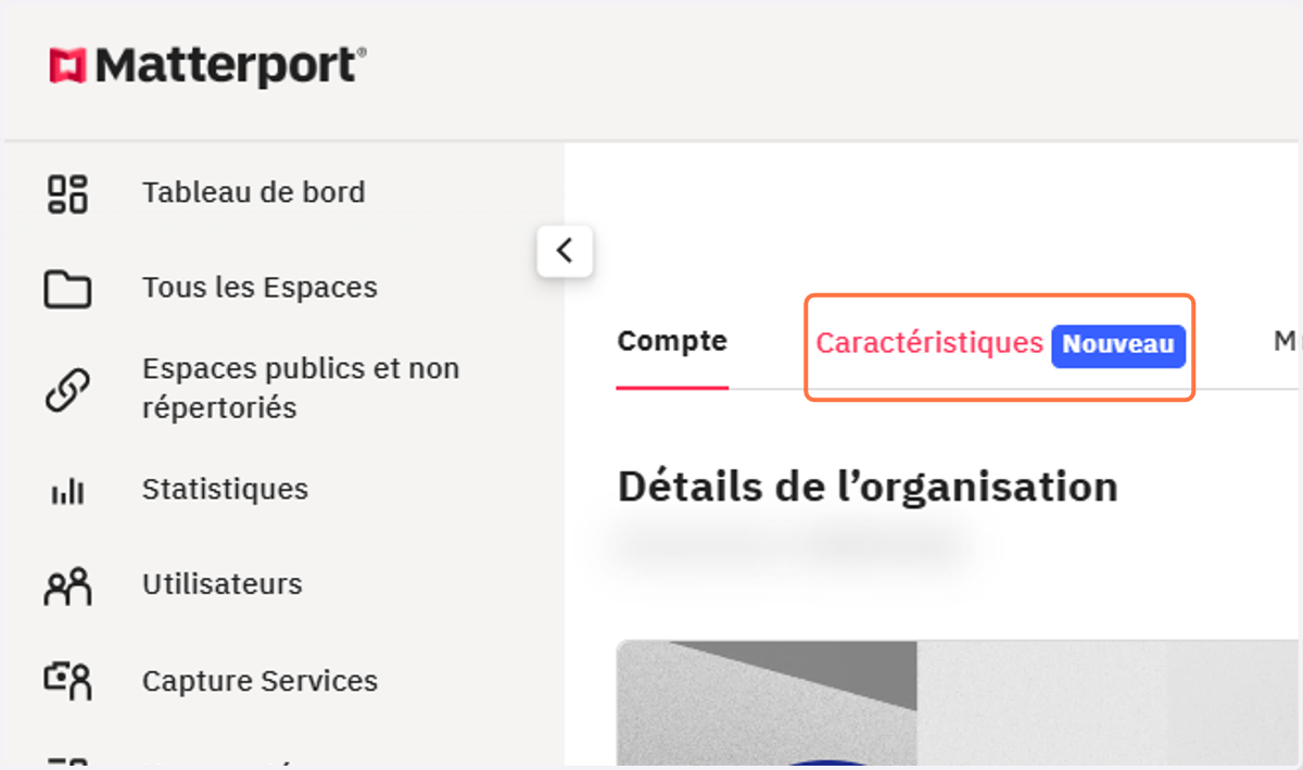 Cliquer sur Caractéristiques