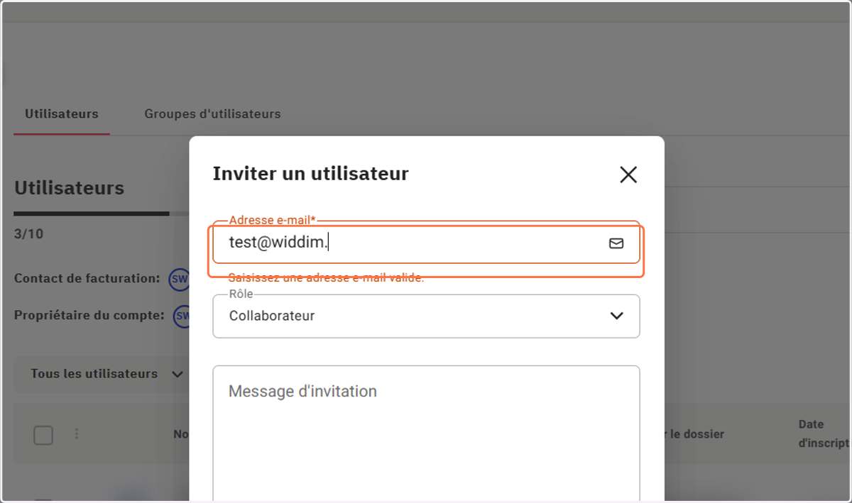 Ajouter l'email de l'utilisateur