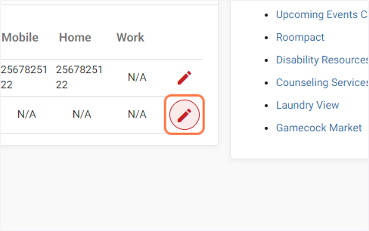 Edit your Emergency Contact Information.