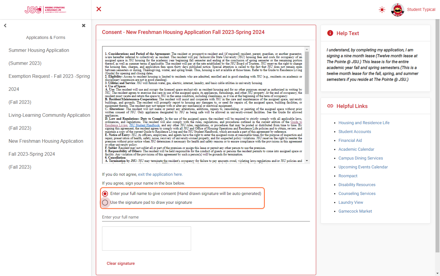 Click on Please choose how you would like to give your consent