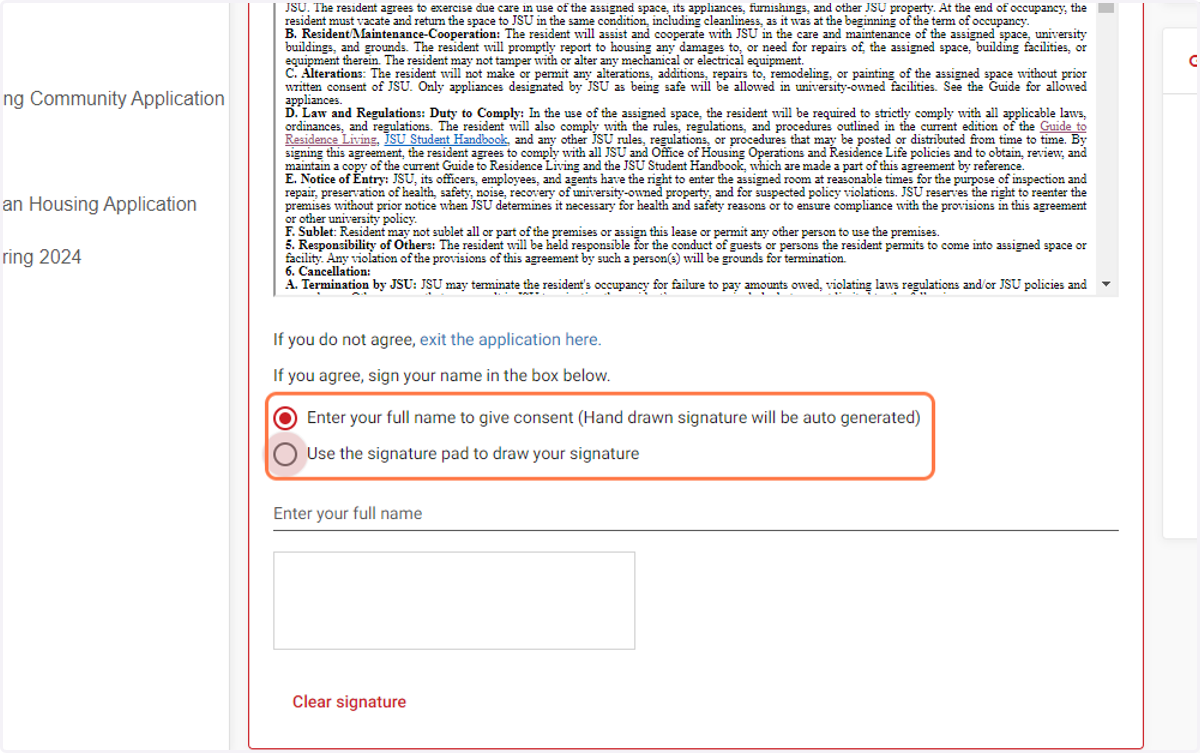 Click on Please choose how you would like to give your consent