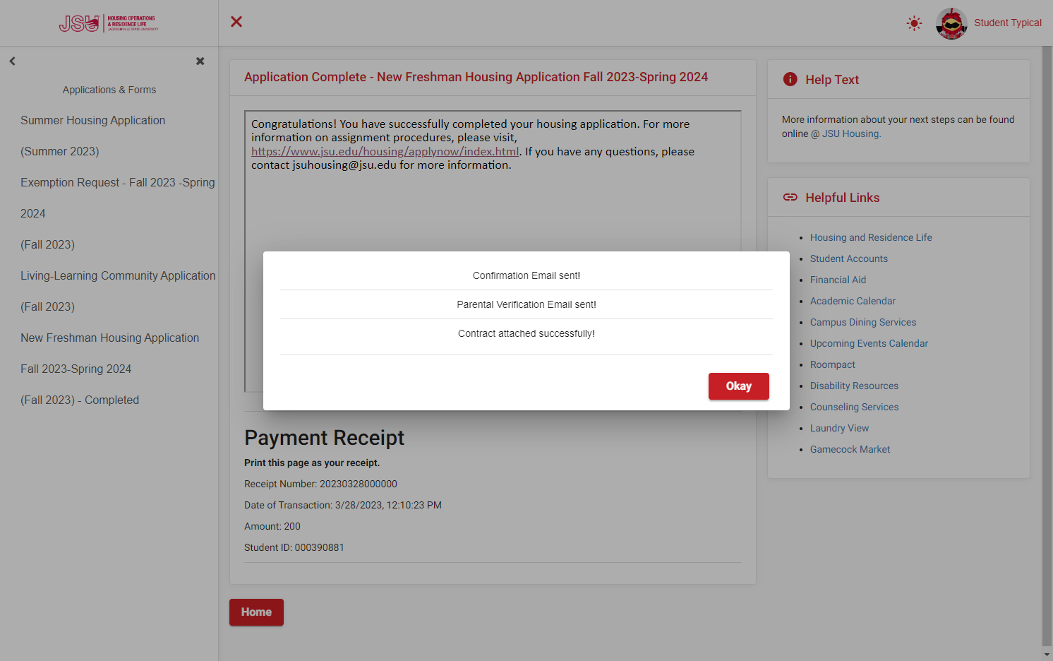Your application has been successfully submitted!
