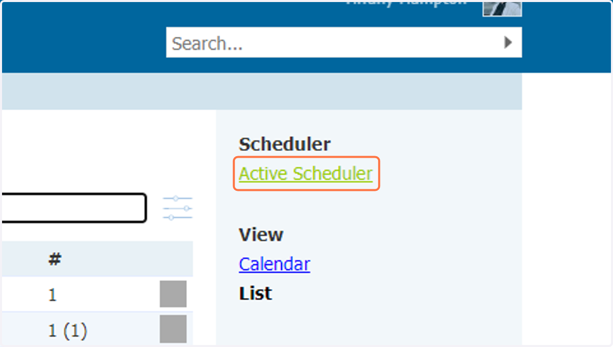 Click on Active Scheduler