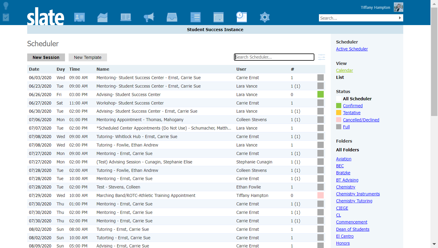 To view appointments, click Calendar
