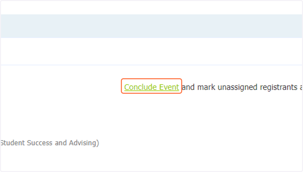 Click on Conclude Event