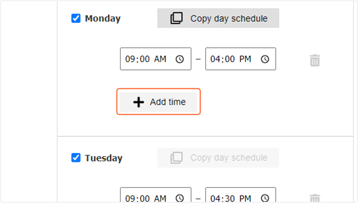 Click on Add time