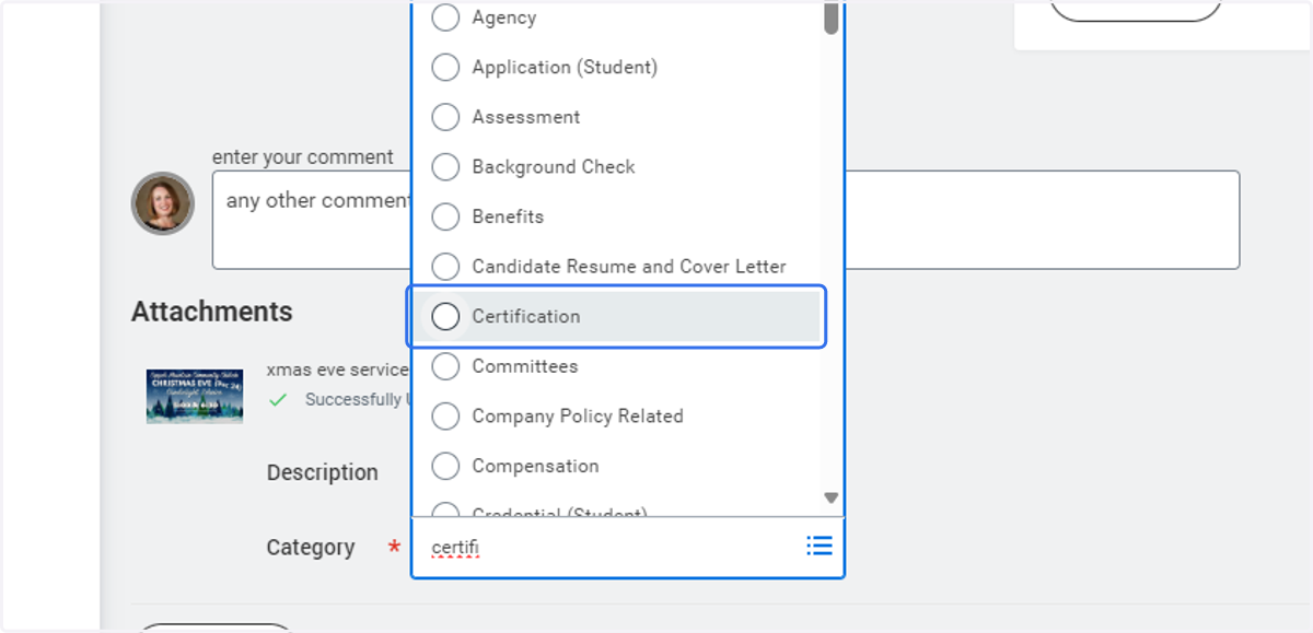 Under Category Type -choose Certification