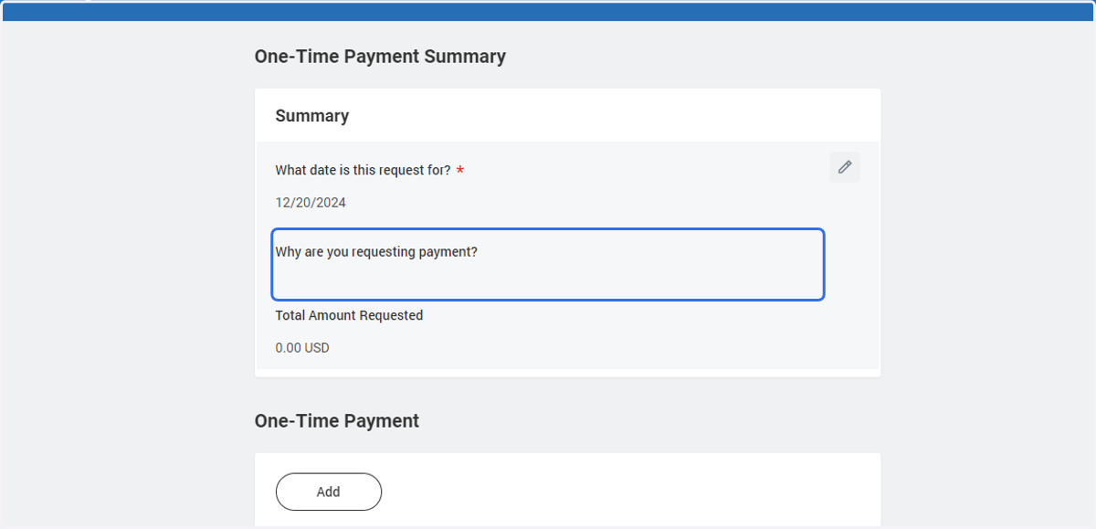 Click on Why are you requesting payment?