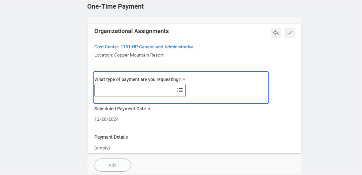 Click on What type of payment are you requesting?…